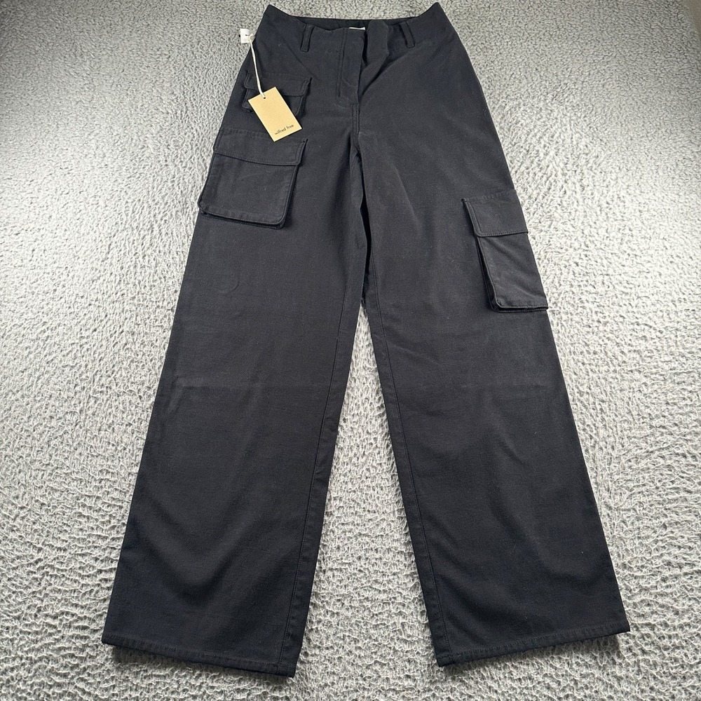 Wilfred Free Pants Womens 2 Black Cargo Wide Leg High Rise Utility NWT $128